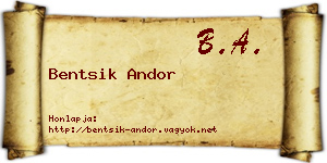 Bentsik Andor névjegykártya